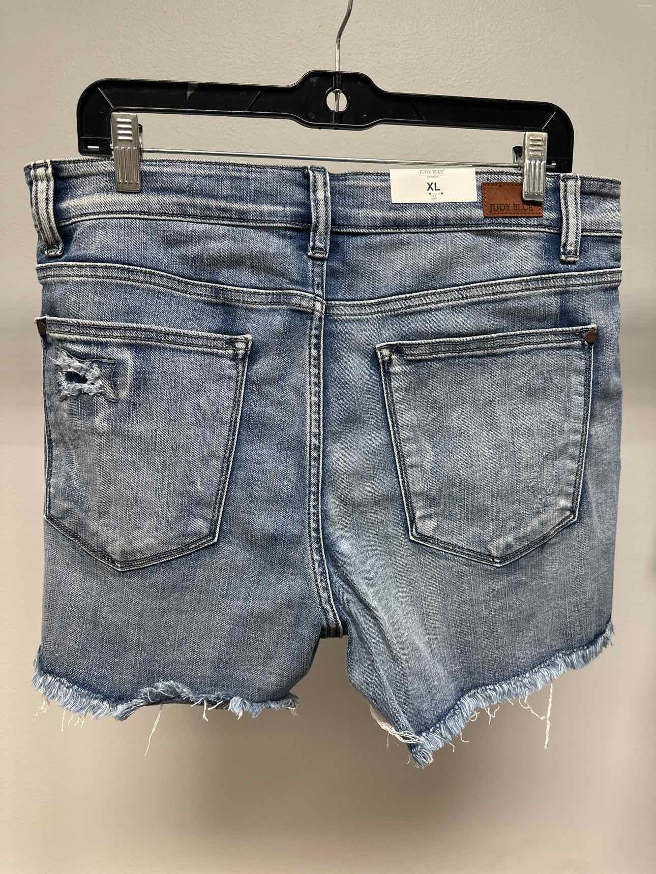Judy Blue Mid-Rise Patch and Wash Out Cutoff Denim  Light Wash Shorts