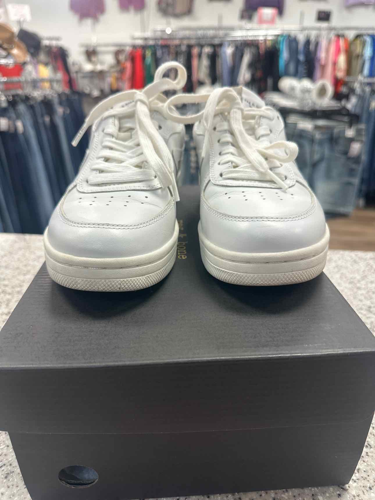 rag & bone Size 6 Retro Court Leather White Lace Sneakers