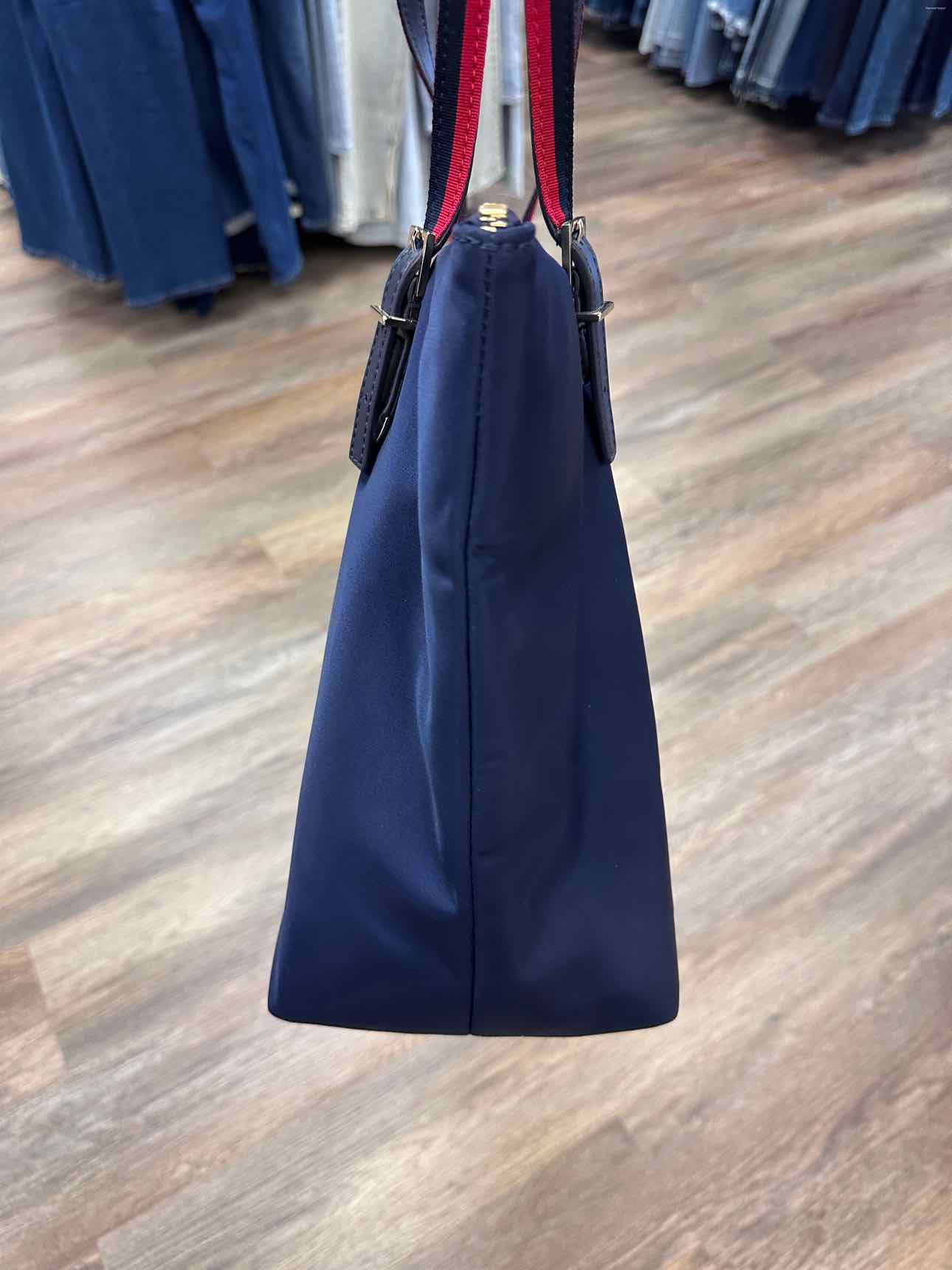 Kate Spade Watson Lane Varsity Stripe Maya Nylon Tote Navy Handbags