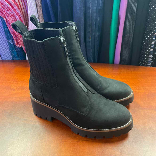 Blondo Waterproof Ladies Platform Black Leather Boots Size 7