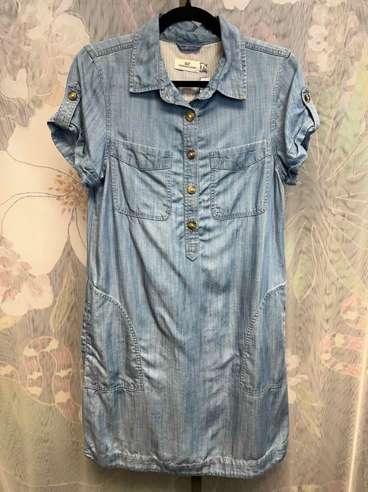 Vinyard Vines Size 6 Denim Blue Chambray Shirt Dress