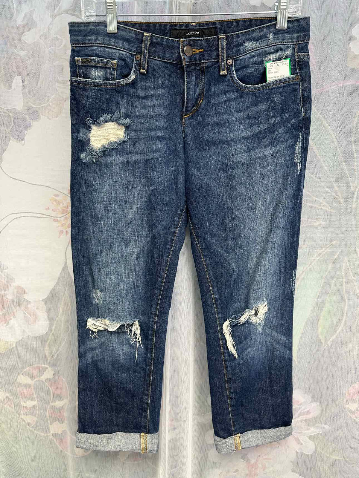 joe's Cropped Ex Lover Gemma Wash Distressed Cuffed Size 25 Denim Jeans