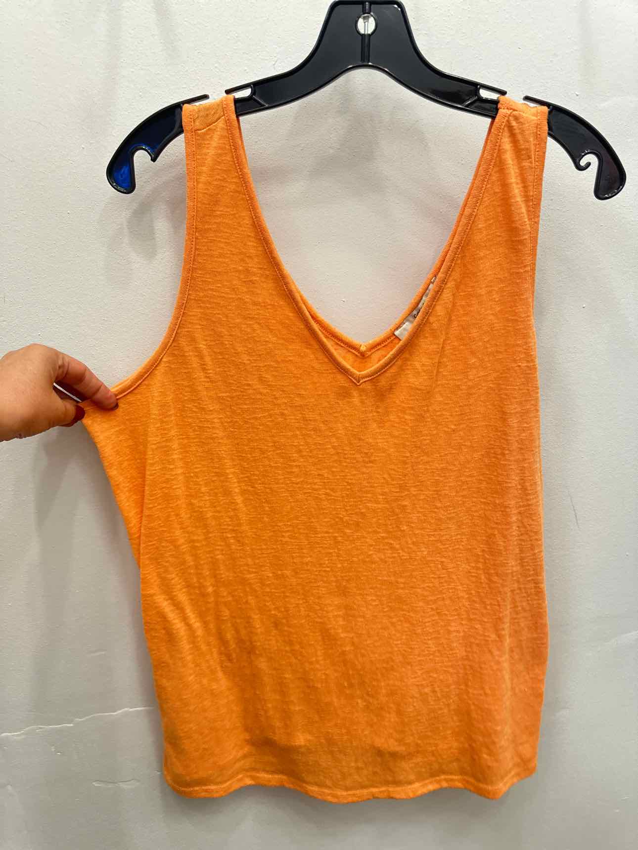 George Size XL Orange V-Neck Tank Top