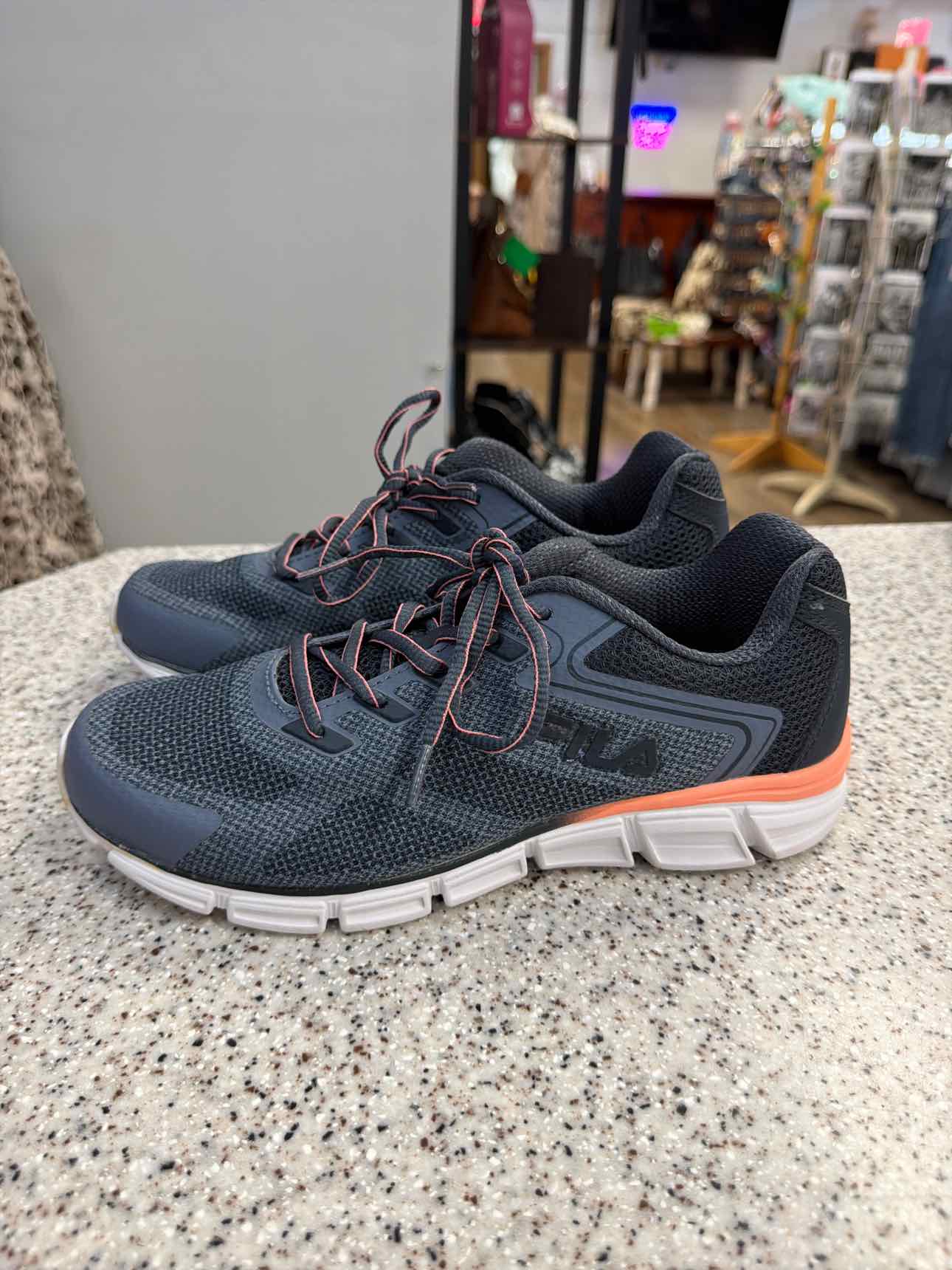 Fila Size 7.5 Exolize Athletic Running Sneakers Gray Orange Sneakers