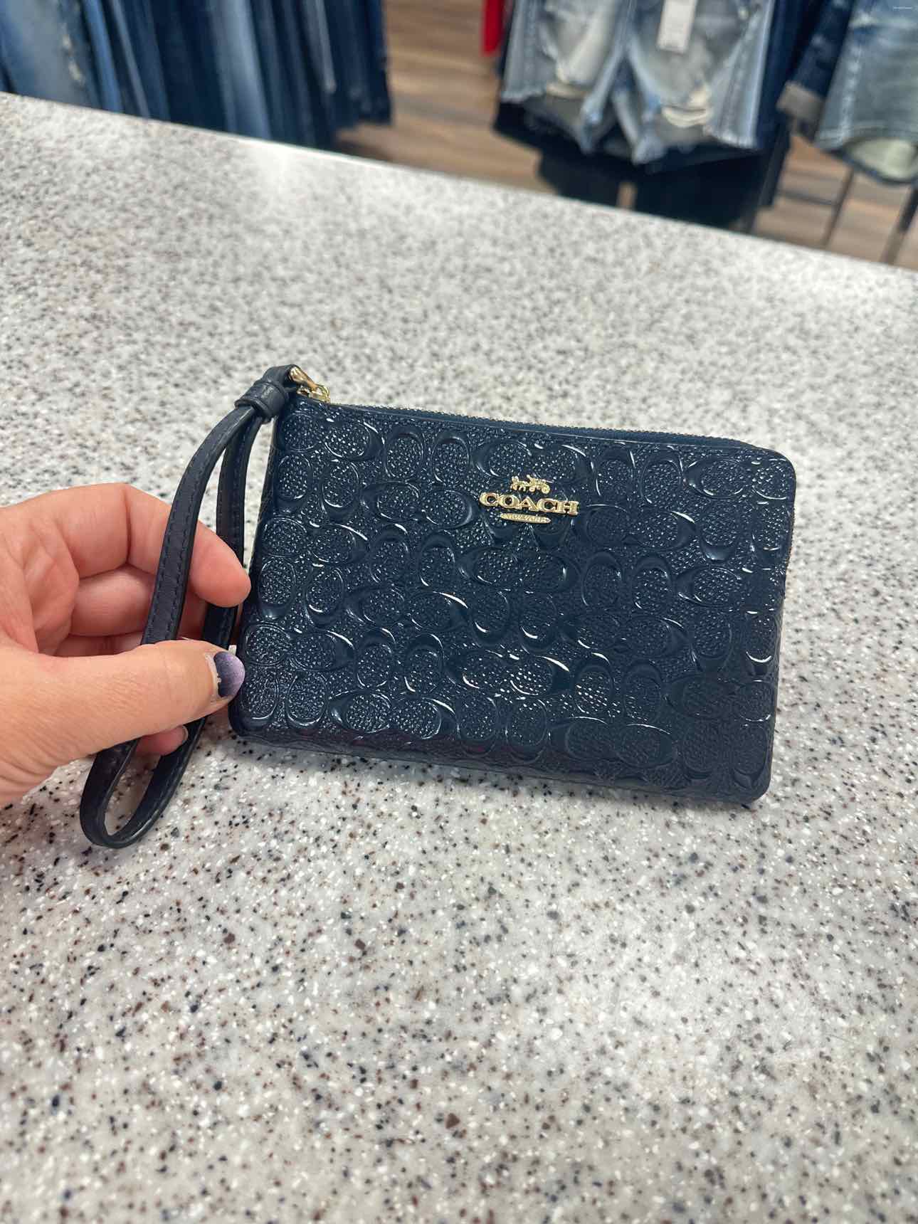 Coach Size Small Navy Wristlet