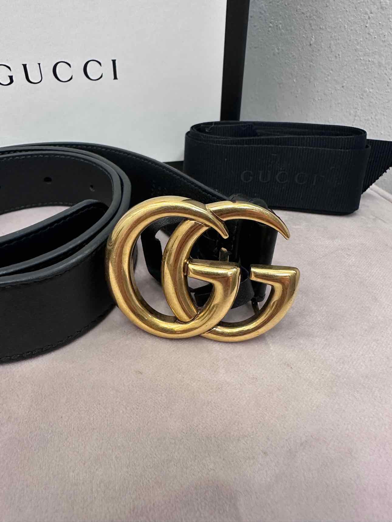Gucci Size 34 Black Marmont 1" wide Belt
