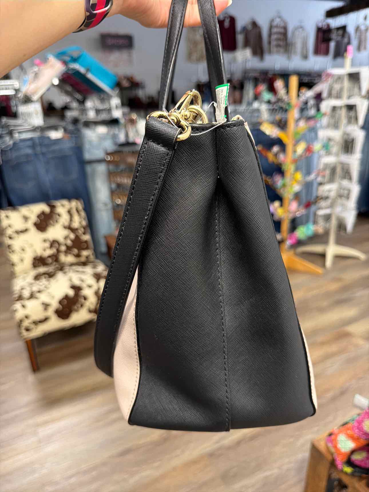 Kate Spade Leighann Laurel Way Leather 2-way Tan and Black Satchel Handbags