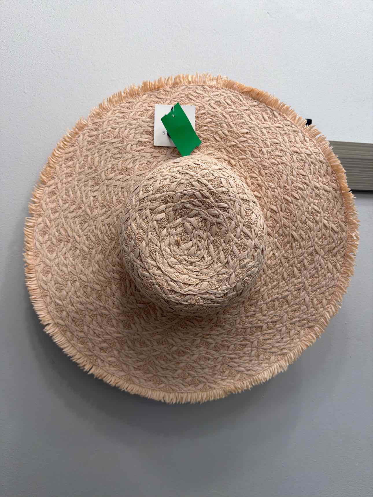 Straw Wide Brim Sun Hat Light Pink Hat NEW