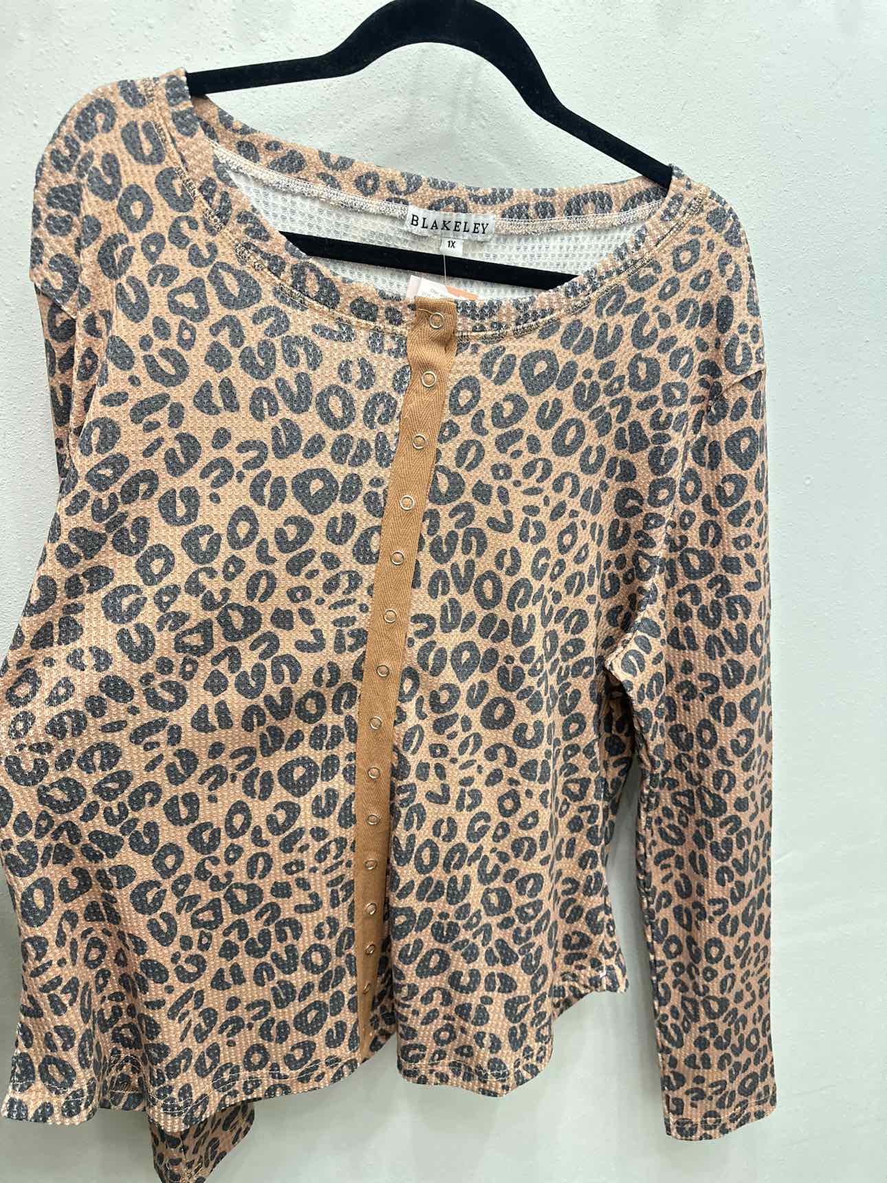Kori Snap Button Waffle Long Sleeve Top
