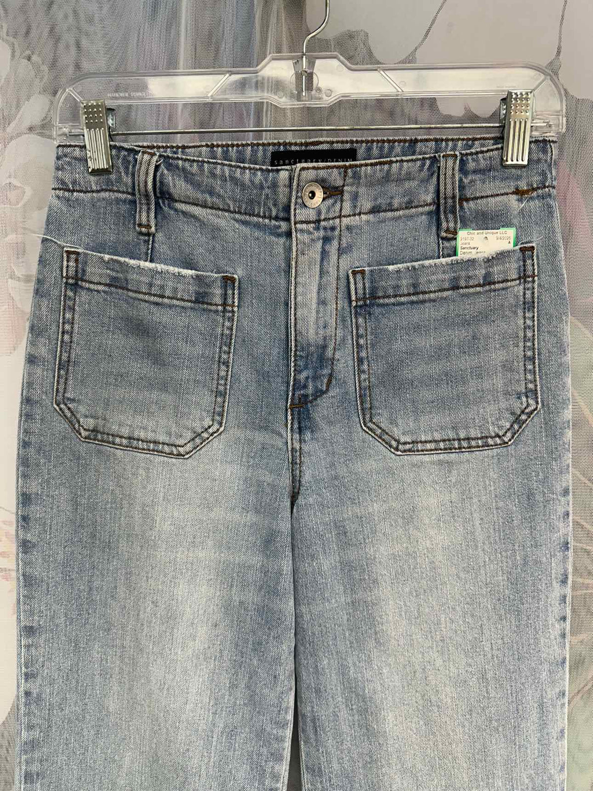 Sanctuary Wide Leg Cropped Light Wash Size 25 Denim Jeans