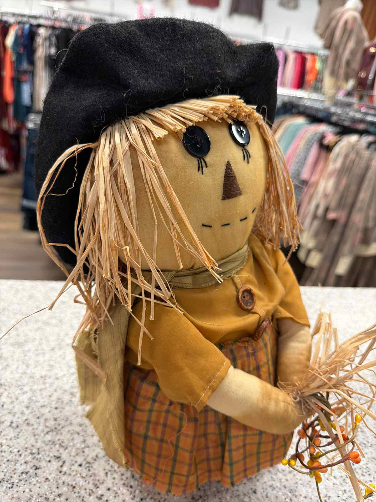 Primitive Fall Harvest Scarecrow Woman Household