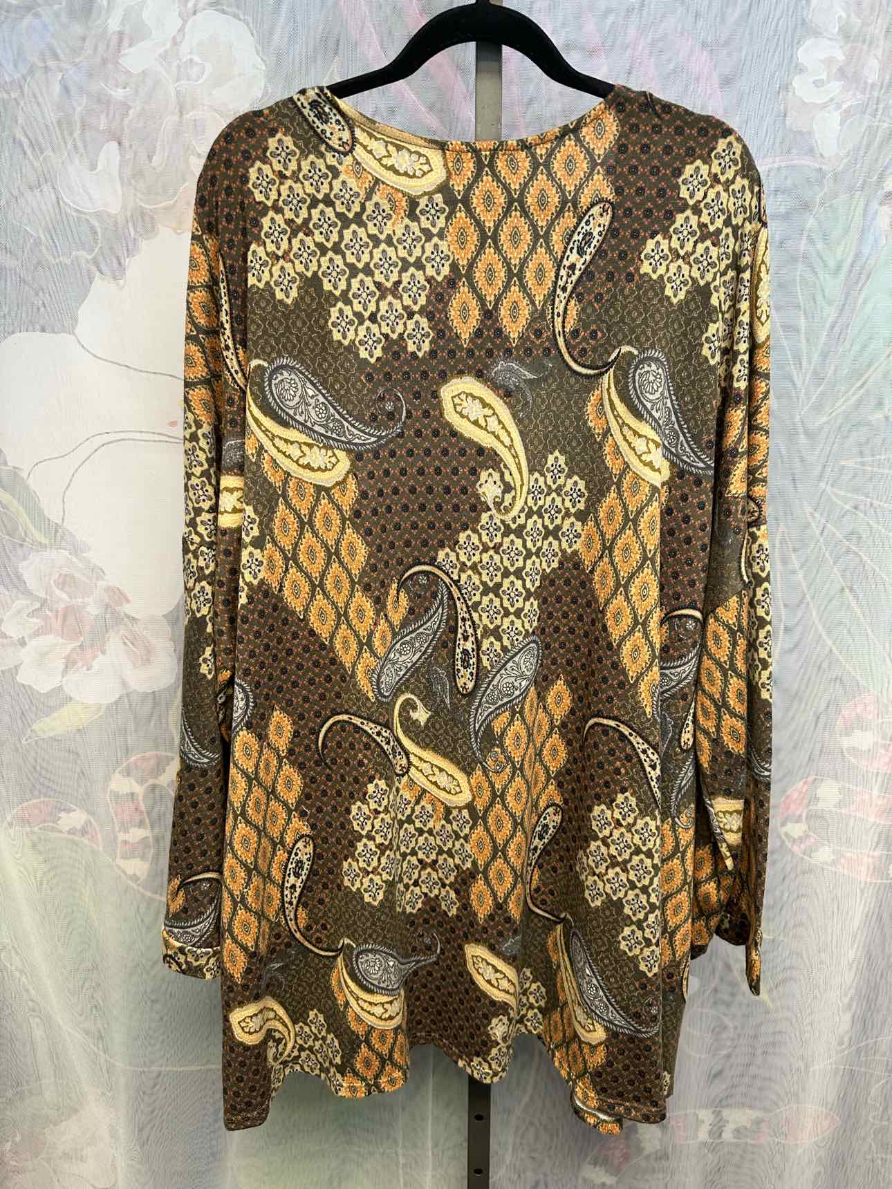 Cotton Bleu Size 3X Brown Cardigan