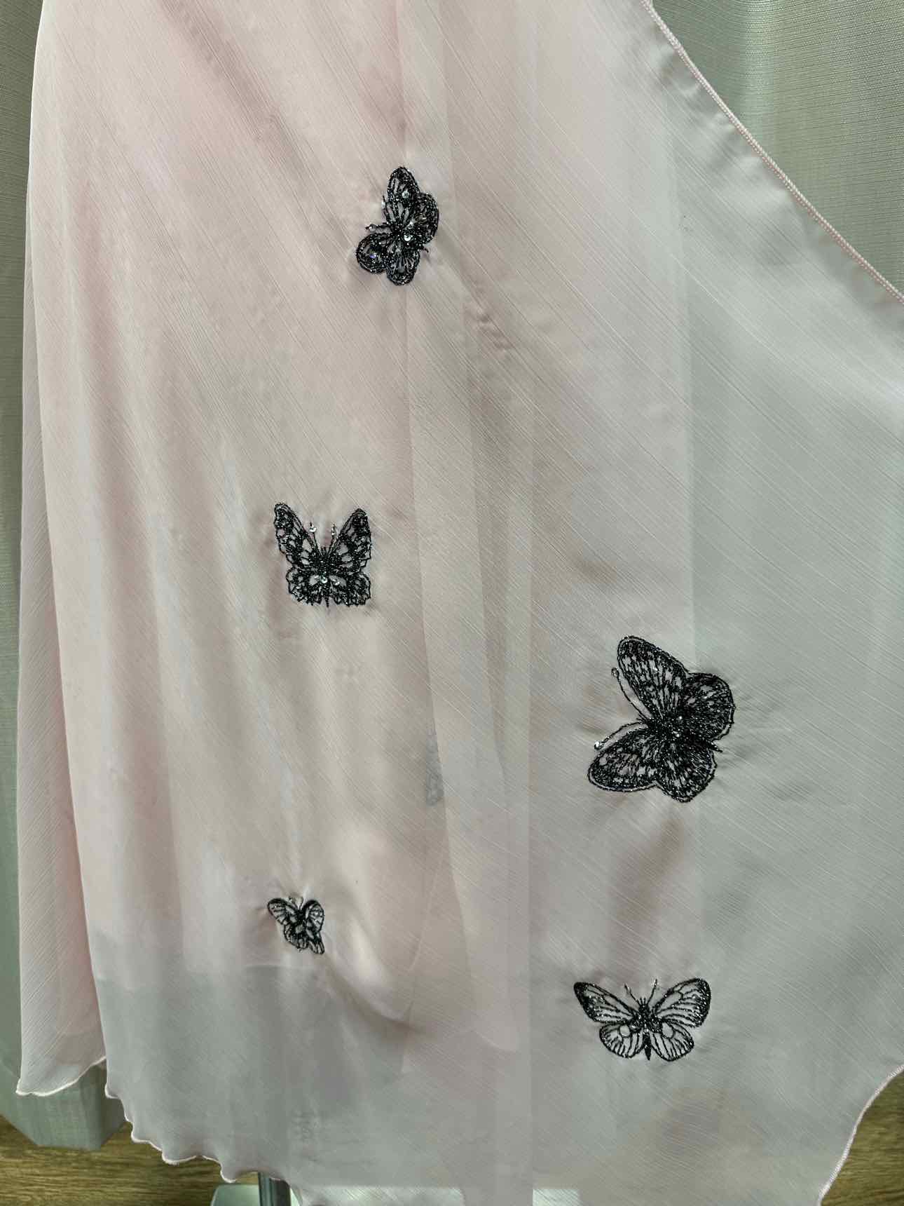 Together NEW NWT Vintage Butterfly Embroidered Flowy Fit & Flare 14 Pink Dress