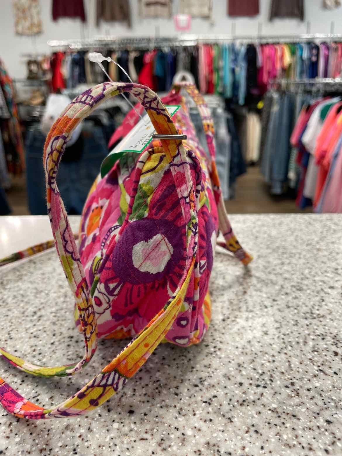 Vera Bradley Frannie Crossbody Clementine Quilted Cotton  Floral Print Handbags
